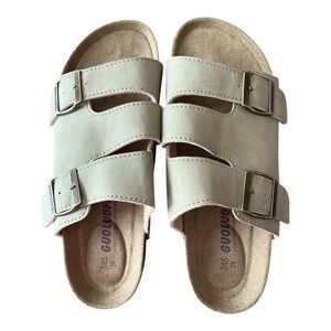 Guoluofei Cork Open Toe Sandals  Women’s Size 7 Leather Slide Arch‎ Support NEW